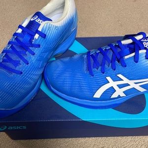Asics Blue and White Solution Speed FF Athletic Shoes. NEW!